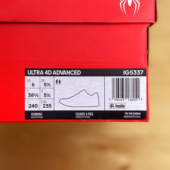 [SOLD] New Adidas x Marvel Spider-Man 2 Ultra 4D size 6M - Picture 2 of 12